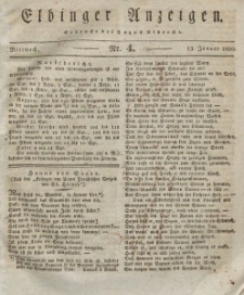 Elbinger Anzeigen, Nr. 4. Mittwoch, 13. Januar 1830