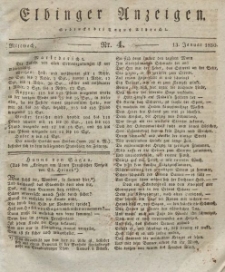Elbinger Anzeigen, Nr. 4. Mittwoch, 13. Januar 1830