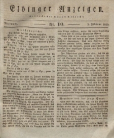 Elbinger Anzeigen, Nr. 10. Mittwoch, 3. Februar 1830