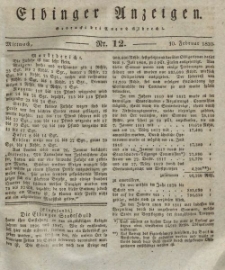 Elbinger Anzeigen, Nr. 12. Mittwoch, 10. Februar 1830
