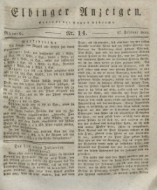 Elbinger Anzeigen, Nr. 14. Mittwoch, 17. Februar 1830