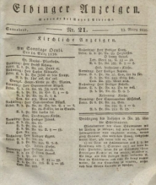 Elbinger Anzeigen, Nr. 21. Sonnabend, 13. März 1830