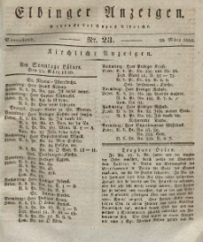 Elbinger Anzeigen, Nr. 23. Sonnabend, 20. März 1830