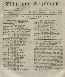 Elbinger Anzeigen, Nr. 33. Sonnabend, 24. April 1830