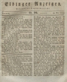 Elbinger Anzeigen, Nr. 38. Mittwoch, 12. Mai 1830