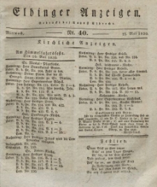 Elbinger Anzeigen, Nr. 40. Mittwoch, 19. Mai 1830