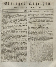 Elbinger Anzeigen, Nr. 42. Mittwoch, 26. Mai 1830