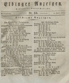 Elbinger Anzeigen, Nr. 45. Sonnabend, 5. Juni 1830