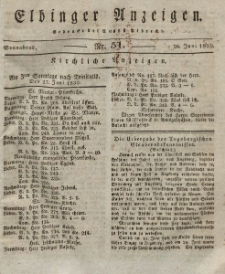 Elbinger Anzeigen, Nr. 51. Sonnabend, 26. Juni 1830
