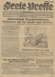 Freie Presse, Nr. 229 Sonnabend 29. September 1928 4. Jahrgang