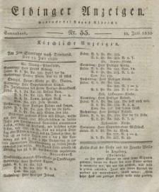 Elbinger Anzeigen, Nr. 55. Sonnabend, 10. Juli 1830