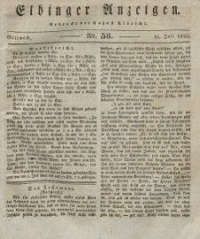 Elbinger Anzeigen, Nr. 58. Mittwoch, 21. Juli 1830