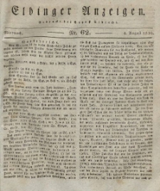 Elbinger Anzeigen, Nr. 62. Mittwoch, 4. August 1830