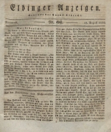 Elbinger Anzeigen, Nr. 66. Mittwoch, 18. August 1830
