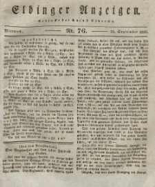 Elbinger Anzeigen, Nr. 76. Mittwoch, 22. September 1830