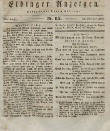 Elbinger Anzeigen, Nr. 82. Mittwoch, 13. Oktober 1830