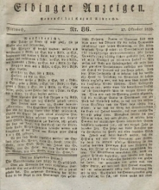 Elbinger Anzeigen, Nr. 86. Mittwoch, 27. Oktober 1830