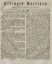 Elbinger Anzeigen, Nr. 88. Mittwoch, 3. November 1830