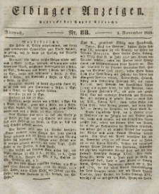 Elbinger Anzeigen, Nr. 88. Mittwoch, 3. November 1830