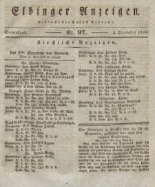 Elbinger Anzeigen, Nr. 97. Sonnabend, 4. Dezember 1830