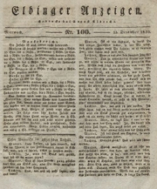 Elbinger Anzeigen, Nr. 100. Mittwoch, 15. Dezember 1830