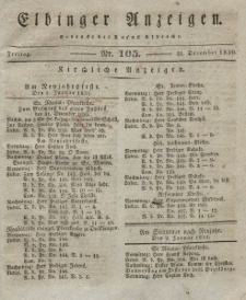 Elbinger Anzeigen, Nr. 105. Freitag, 31. Dezember 1830