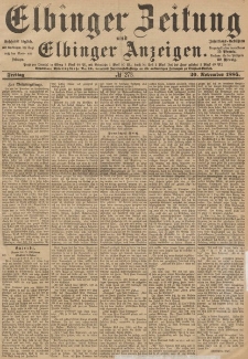 Elbinger Zeitung und Elbinger Anzeigen, Nr. 273 Freitag 20. November 1885