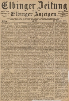 Elbinger Zeitung und Elbinger Anzeigen, Nr. 273 Freitag 20. November 1885