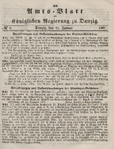 Amts-Blatt der Königlichen Regierung zu Danzig, 11. Januar 1865, Nr. 2