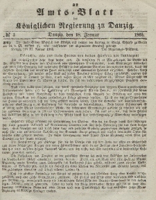 Amts-Blatt der Königlichen Regierung zu Danzig, 18. Januar 1865, Nr. 3
