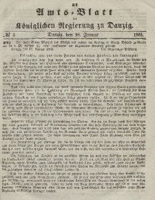 Amts-Blatt der Königlichen Regierung zu Danzig, 18. Januar 1865, Nr. 3