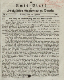 Amts-Blatt der Königlichen Regierung zu Danzig, 25. Januar 1865, Nr. 4