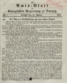 Amts-Blatt der Königlichen Regierung zu Danzig, 25. Januar 1865, Nr. 4
