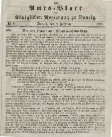 Amts-Blatt der Königlichen Regierung zu Danzig, 8. Februar 1865, Nr. 6