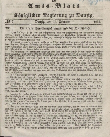 Amts-Blatt der Königlichen Regierung zu Danzig, 15. Februar 1865, Nr. 7