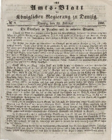 Amts-Blatt der Königlichen Regierung zu Danzig, 22. Februar 1865, Nr. 8
