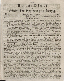 Amts-Blatt der Königlichen Regierung zu Danzig, 1. März 1865, Nr. 9