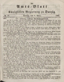 Amts-Blatt der Königlichen Regierung zu Danzig, 8. März 1865, Nr. 10