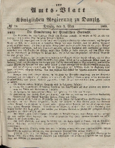 Amts-Blatt der Königlichen Regierung zu Danzig, 3. Mai 1865, Nr. 18