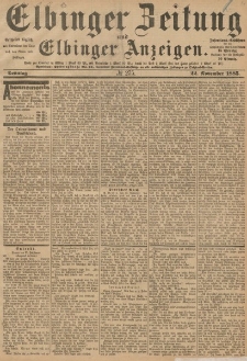 Elbinger Zeitung und Elbinger Anzeigen, Nr. 275 Sonntag 22. November 1885
