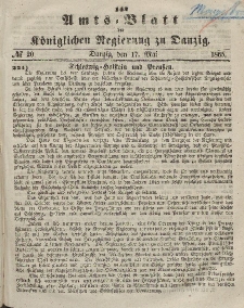 Amts-Blatt der Königlichen Regierung zu Danzig, 17. Mai 1865, Nr. 20