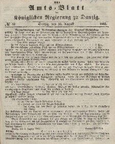 Amts-Blatt der Königlichen Regierung zu Danzig, 16. August 1865, Nr. 33