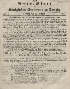 Amts-Blatt der Königlichen Regierung zu Danzig, 23. August 1865, Nr. 34