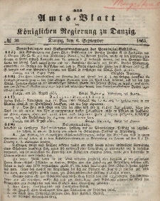 Amts-Blatt der Königlichen Regierung zu Danzig, 6. September 1865, Nr. 36