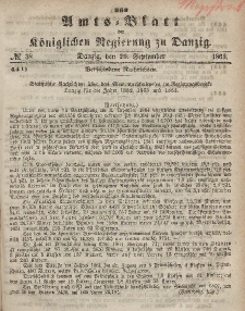 Amts-Blatt der Königlichen Regierung zu Danzig, 20. September 1865, Nr. 38