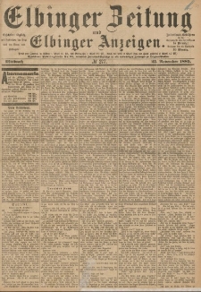 Elbinger Zeitung und Elbinger Anzeigen, Nr. 277 Mittwoch 25. November 1885