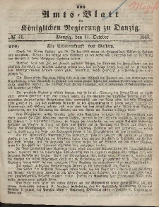 Amts-Blatt der Königlichen Regierung zu Danzig, 11. Oktober 1865, Nr. 41