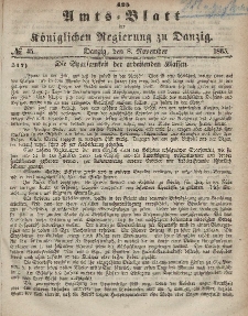 Amts-Blatt der Königlichen Regierung zu Danzig, 8. November 1865, Nr. 45