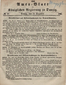 Amts-Blatt der Königlichen Regierung zu Danzig, 13. Dezember 1865, Nr. 50