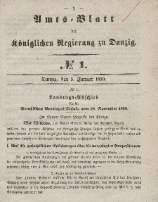 Amts-Blatt der Königlichen Regierung zu Danzig, 5.Januar 1859, Nr. 1